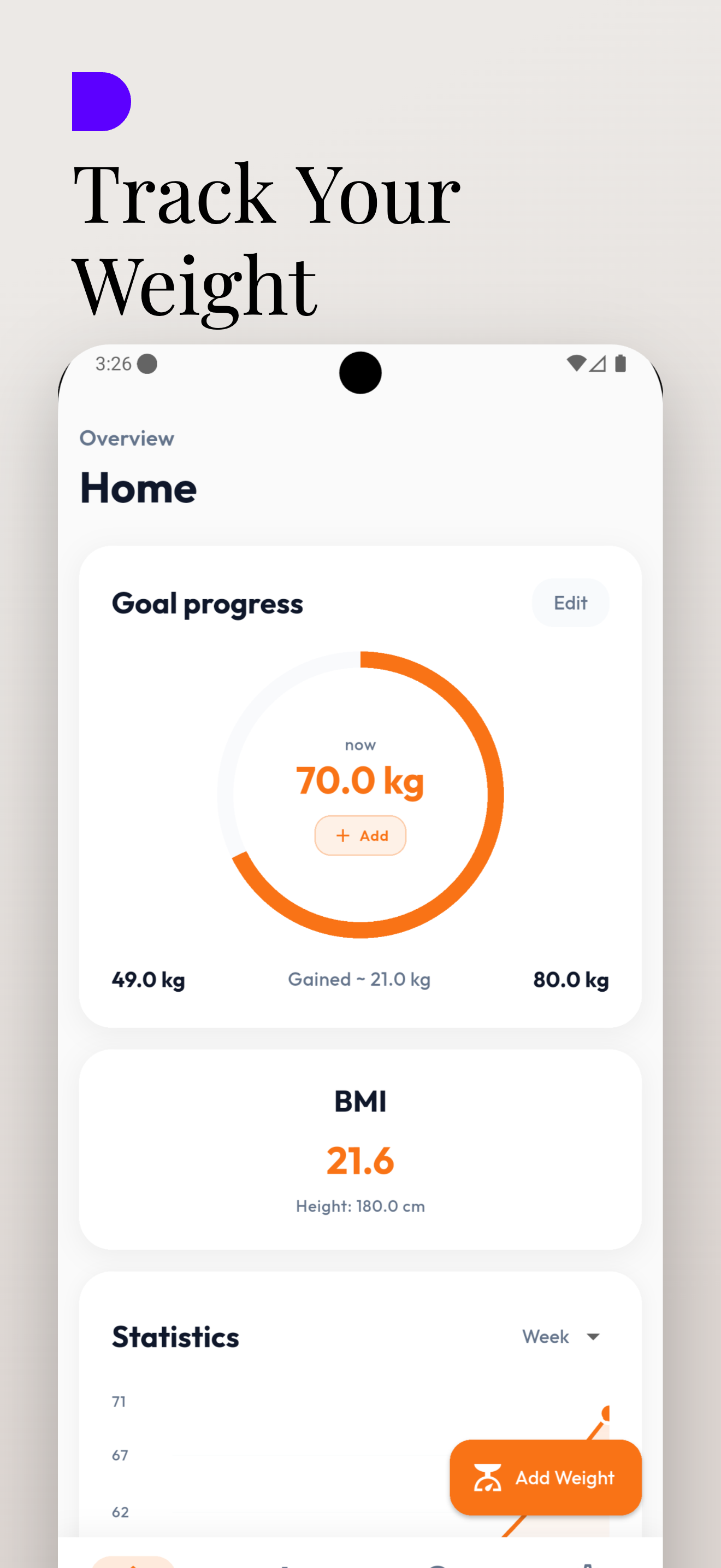 Simple Weight Tracker screenshot 1