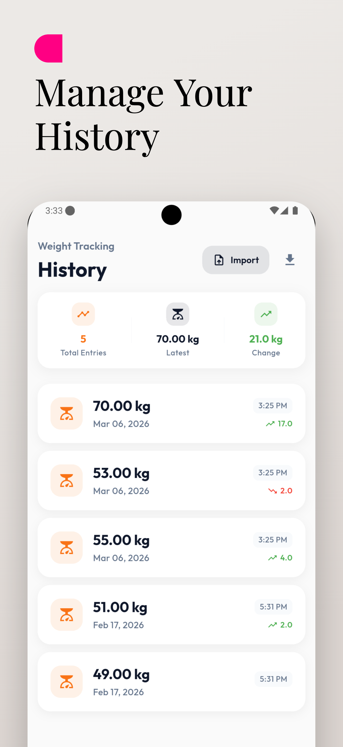 Simple Weight Tracker screenshot 3