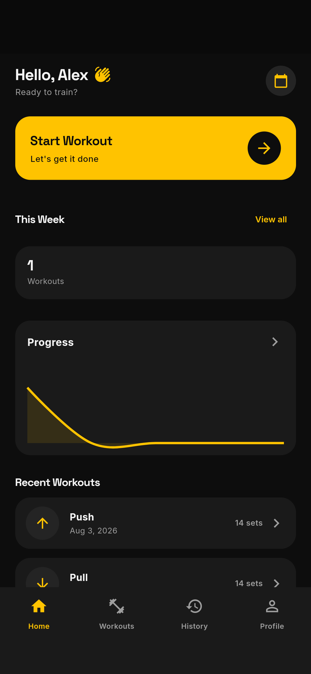 Simple Workout Tracker screenshot 1